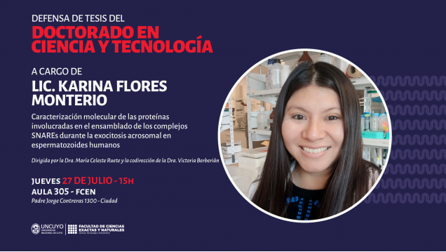 imagen Defensa de Tesis del Doctorado en Ciencia y Tecnología de la Lic. Karina Flores Monterio