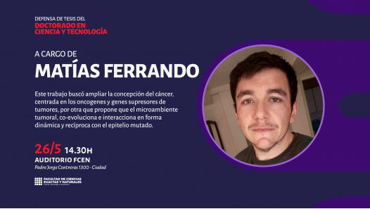 imagen Defensa de Tesis del Doctorado en Ciencia y Tecnología a cargo de Matías Ferrando