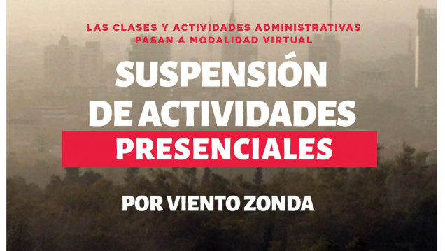 imagen Suspensión de actividades presenciales por viento zonda 