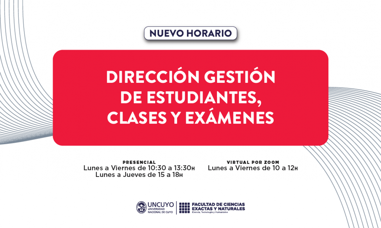 imagen Horario de atención de Dirección de Gestión de Estudiantes, Clases y Exámenes