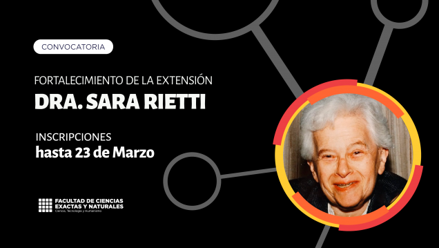 imagen Convocatoria para presentación de proyectos de Extensión Dra. Sara Rietti