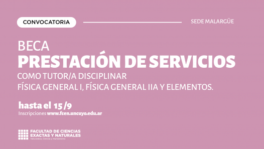 imagen Convocatoria a beca para actividades académicas como tutor/a