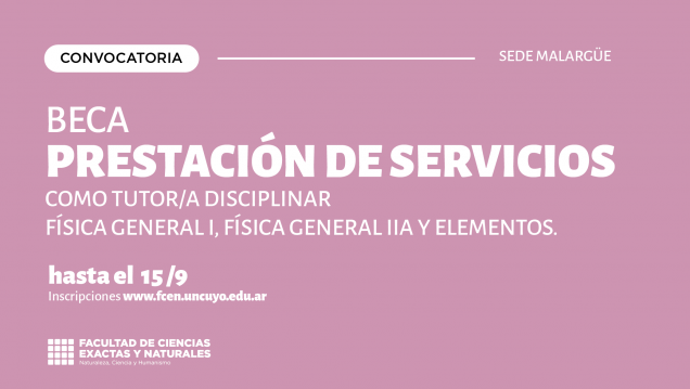 imagen Convocatoria a beca para actividades académicas como tutor/a