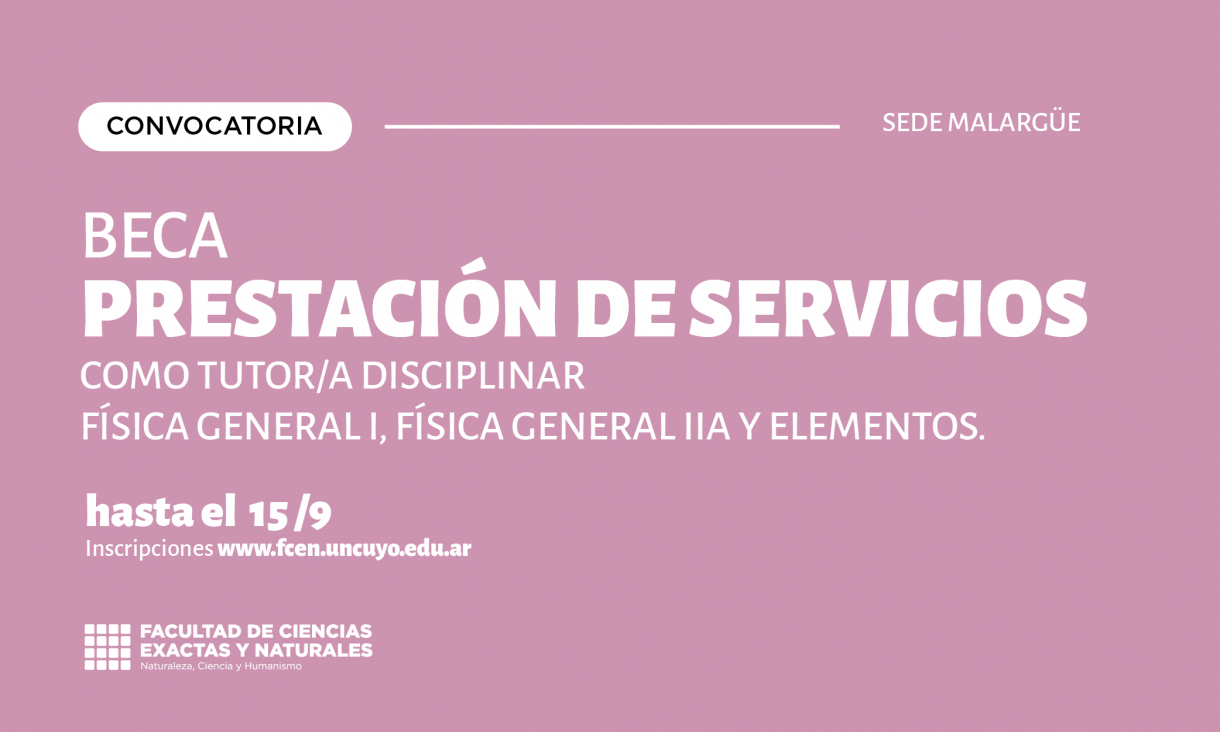 imagen Convocatoria a beca para actividades académicas como tutor/a
