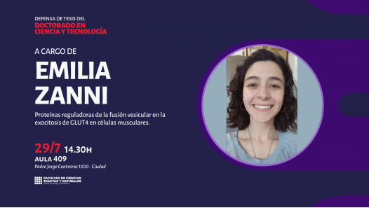 imagen Defensa de Tesis del Doctorado en Ciencia y Tecnología a cargo de Emilia Zanni 