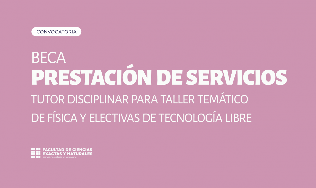imagen Convocatoria a estudiantes avanzados para Beca de Prestación de Servicios