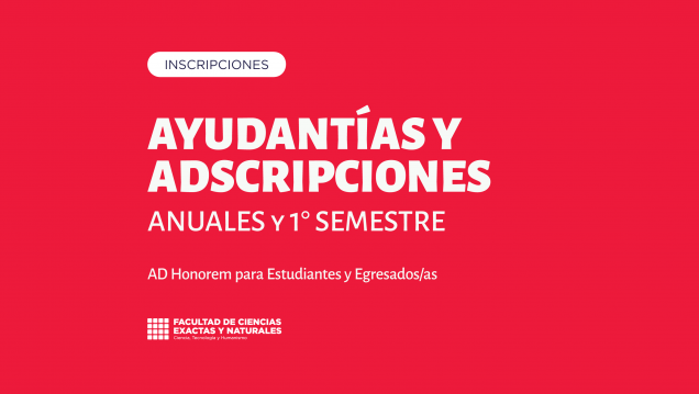 imagen Inscripciones Ayudantías y Adscripciones Ad Honorem 