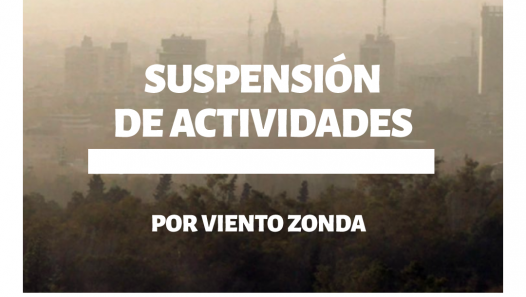 imagen Suspensión de actividades por Zonda para toda la jornada del jueves 19/9