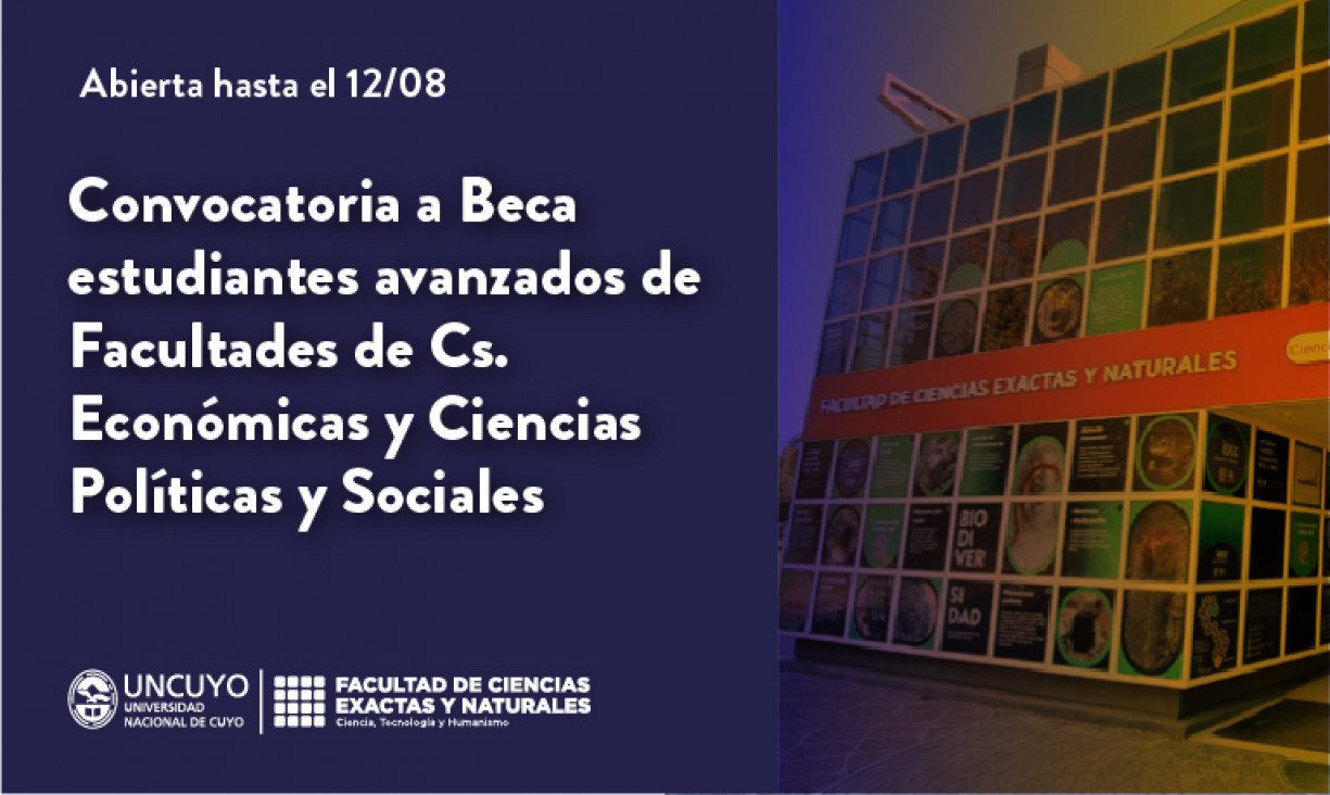 imagen Convocatoria a Beca estudiantes avanzados de Facultades de Cs. Económicas y Ciencias Políticas y Sociales