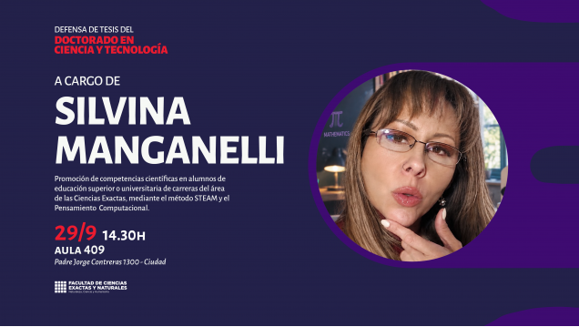 imagen Defensa de Tesis del Doctorado en Ciencia y Tecnología a cargo de Silvina Manganelli