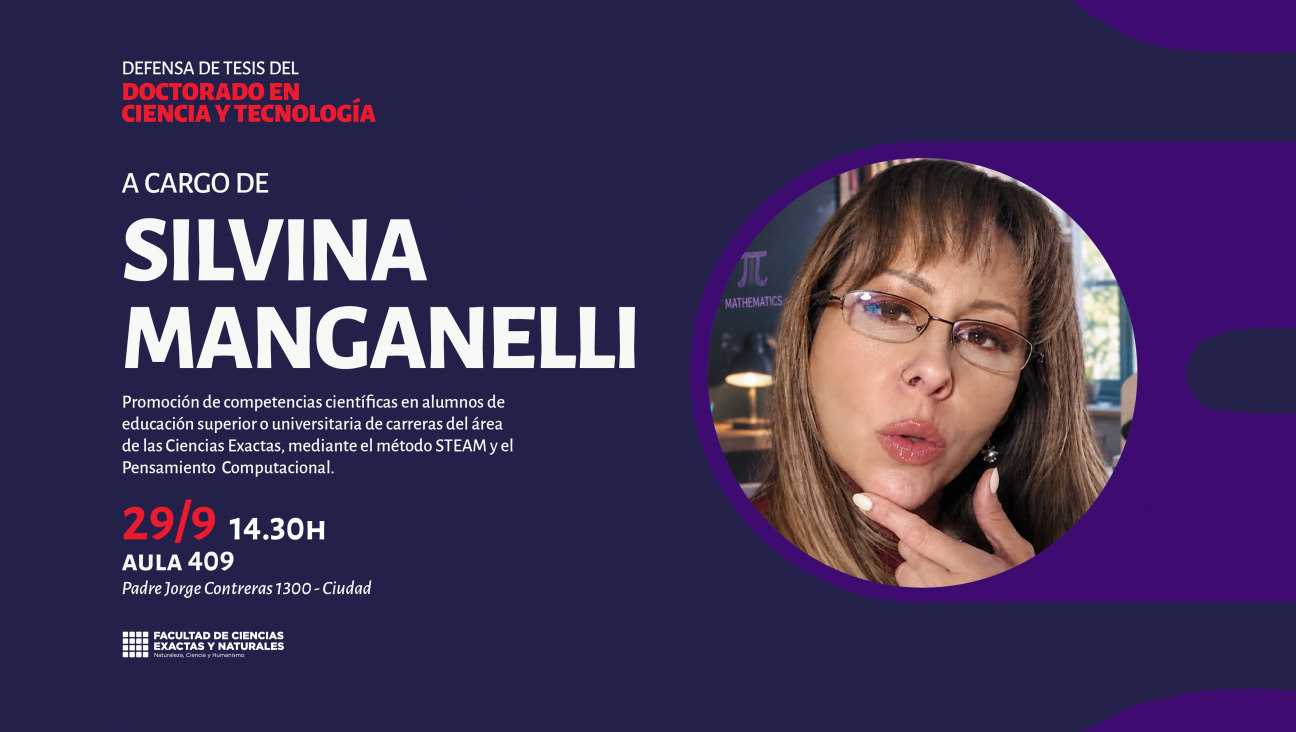 imagen Defensa de Tesis del Doctorado en Ciencia y Tecnología a cargo de Silvina Manganelli