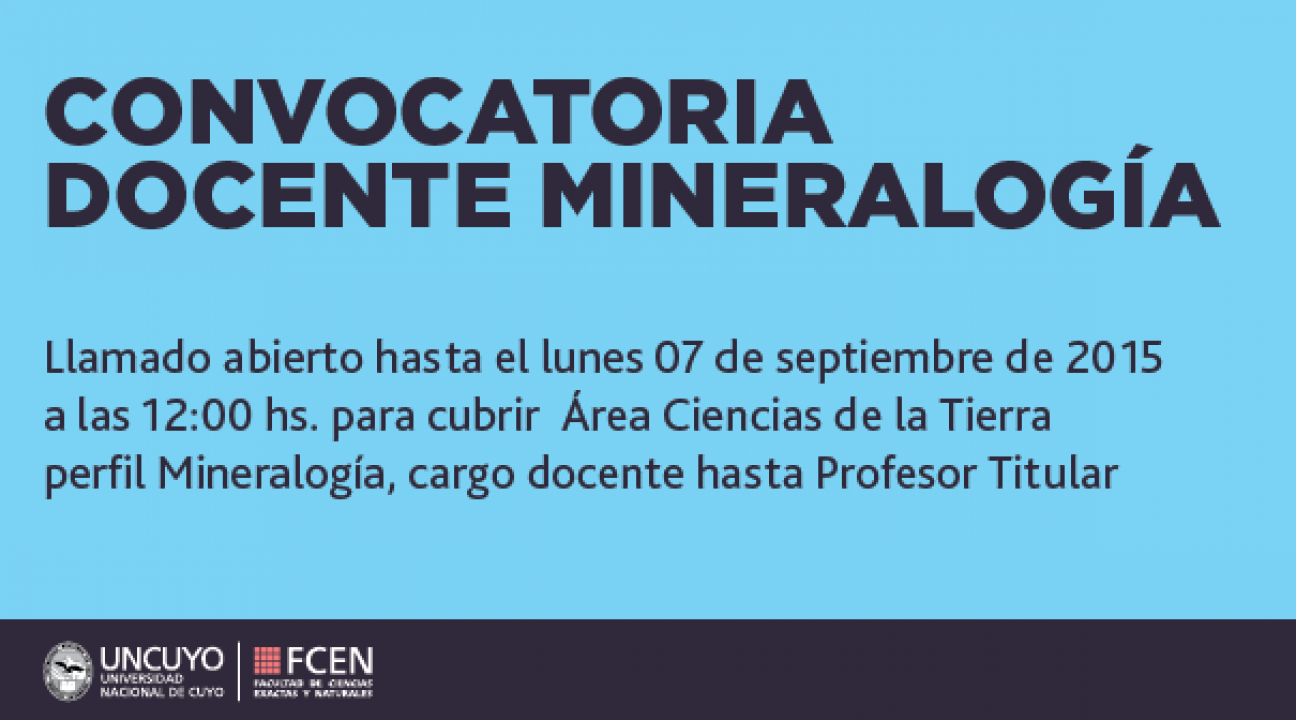 imagen Se extiende plazo para convocatoria Docente Área Ciencias de la Tierra