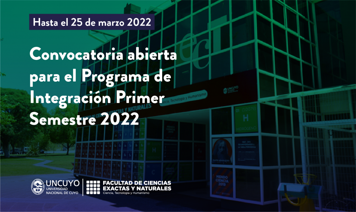 imagen Se encuentra abierta la convocatoria al Programa de Integración Primer Semestre 2022 