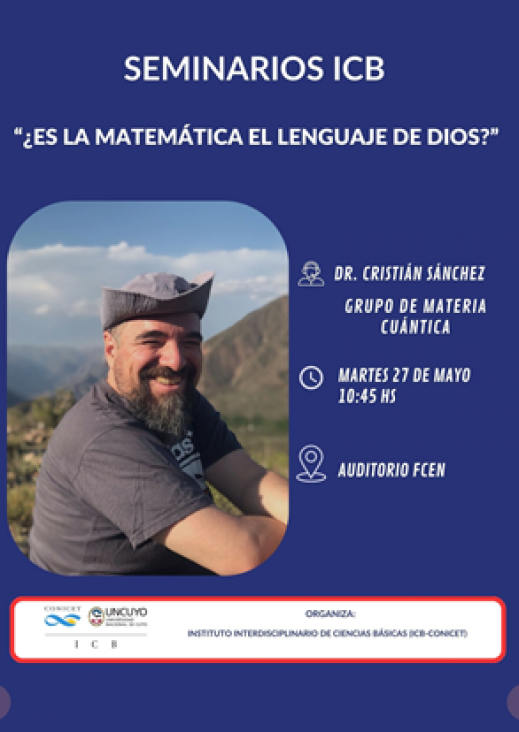imagen Seminario ICB: "¿Es la matemática el lenguaje de Dios?", a cargo de Cristián Sanchez