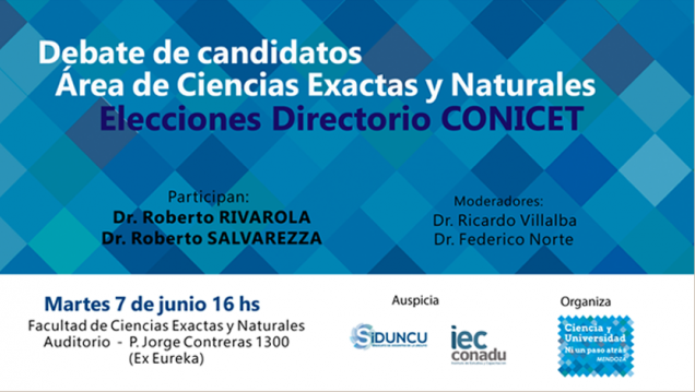 imagen Debate de candidatos para las elecciones Directorio de CONICET, área Ciencias Exactas y Naturales