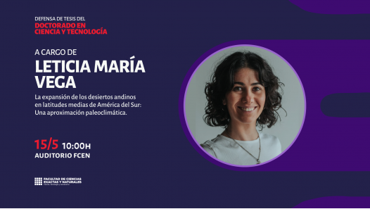 imagen Defensa de Tesis del Doctorado en Ciencia y Tecnología a cargo de Leticia María Vega