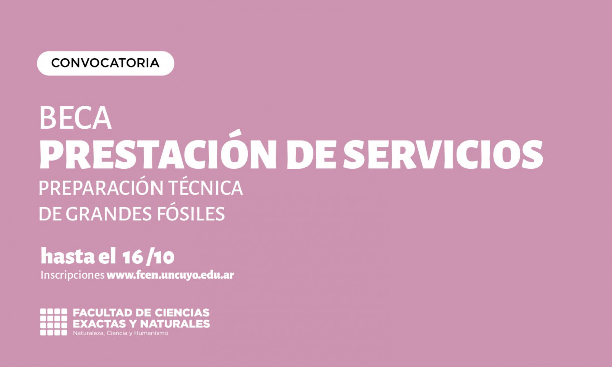 imagen Convocatoria a estudiantes avanzados para Beca - Preparación técnica de grandes fósiles