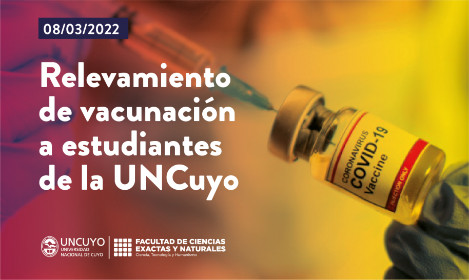 imagen Invitan a estudiantes de la UNCUYO a participar de relevamiento sobre vacunación contra el COVID-19
