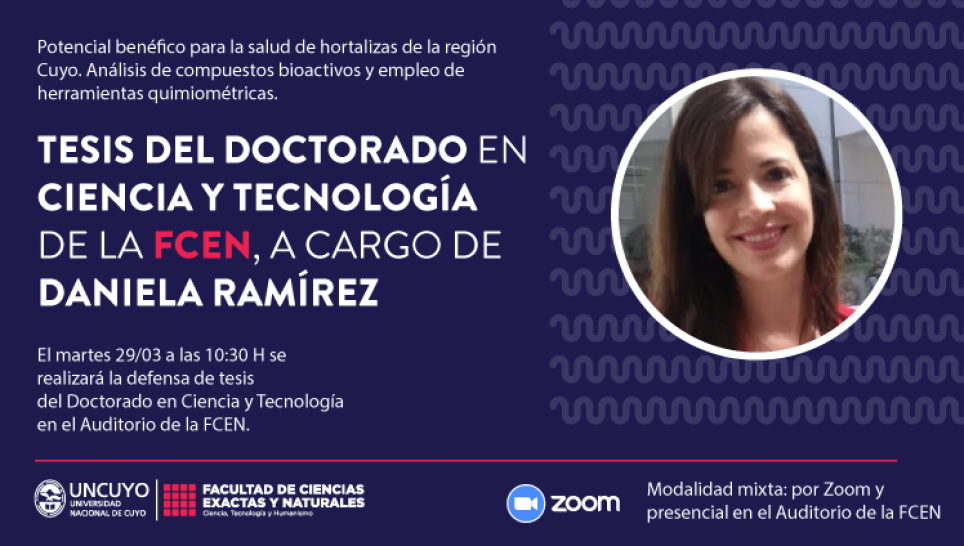 imagen Defensa de Tesis de Doctorado en Ciencia y Tecnología de la Lic. Daniela Ramirez