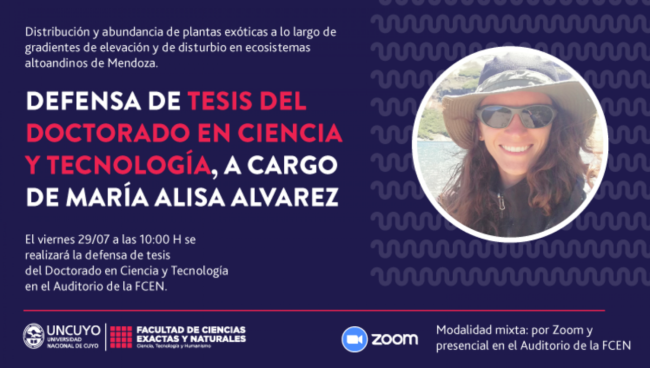 imagen Defensa de Tesis del Doctorado en Ciencia y Tecnología; de María Alisa Álvarez