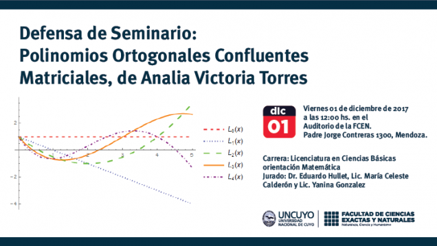 imagen Defensa de Seminario Polinomios Ortogonales Confluentes Matriciales, de Analia Victoria Torres