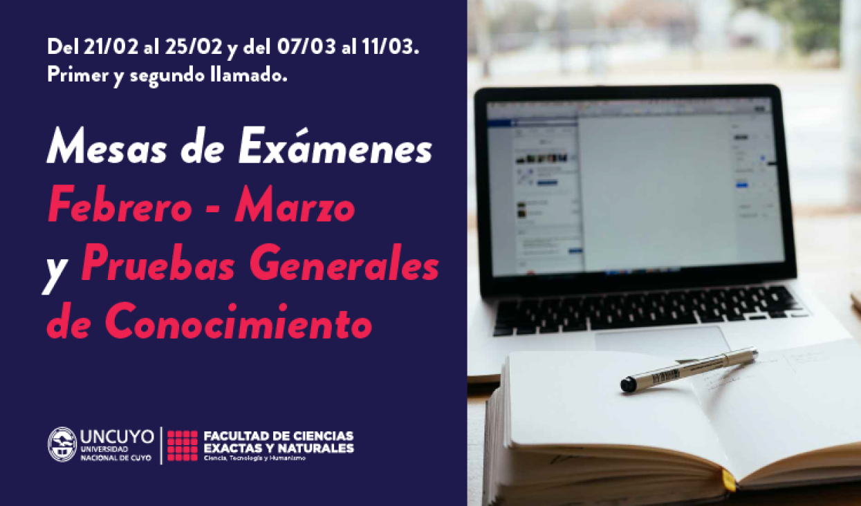 imagen Recordatorio: Mesas de examen Febrero - Marzo 2022 y Pruebas Generales de Conocimiento (PGC) 