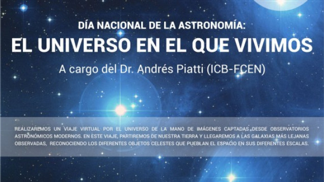 imagen Charla: El universo en el que vivimos, a cargo del Dr. Andrés Piatti