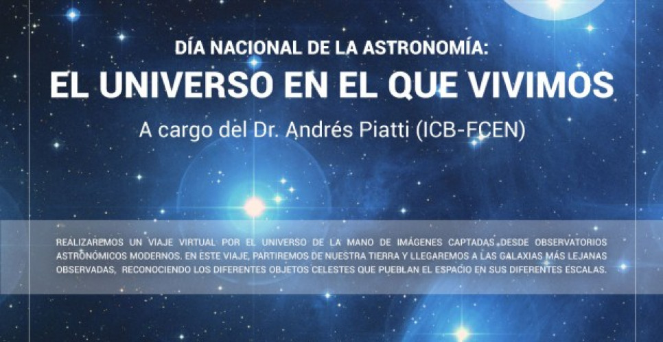 imagen Charla: El universo en el que vivimos, a cargo del Dr. Andrés Piatti