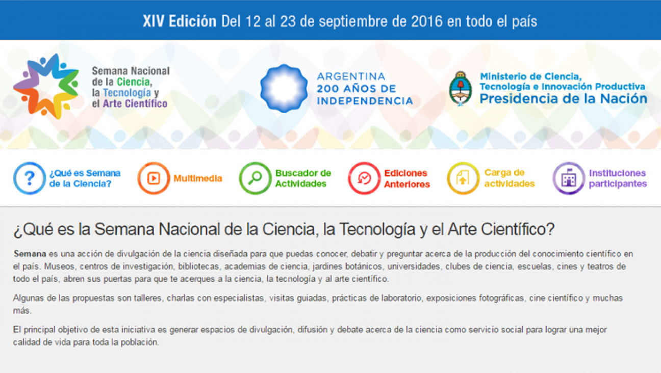 imagen La Sede Gral. Alvear de la Facultad participará en la XIII Semana Nacional de la Ciencia y la Tecnología