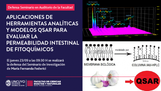 imagen Defensa de seminario de María Fernanda Federici: Aplicaciones de herramientas analíticas y modelos QSAR para evaluar la permeabilidad intestinal de fitoquímicos