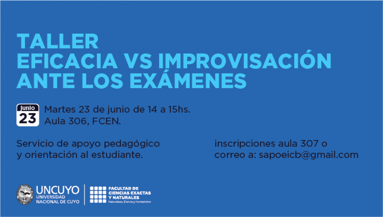 imagen Taller Eficacia vs. Improvisación ante los exámenes