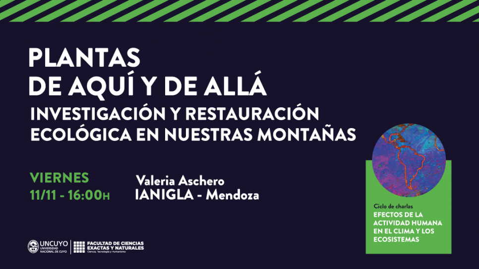 imagen "Plantas de aquí y de allá: investigación y restauración ecológica en nuestras montañas", charla a cargo de la Dra. Valeria Aschero